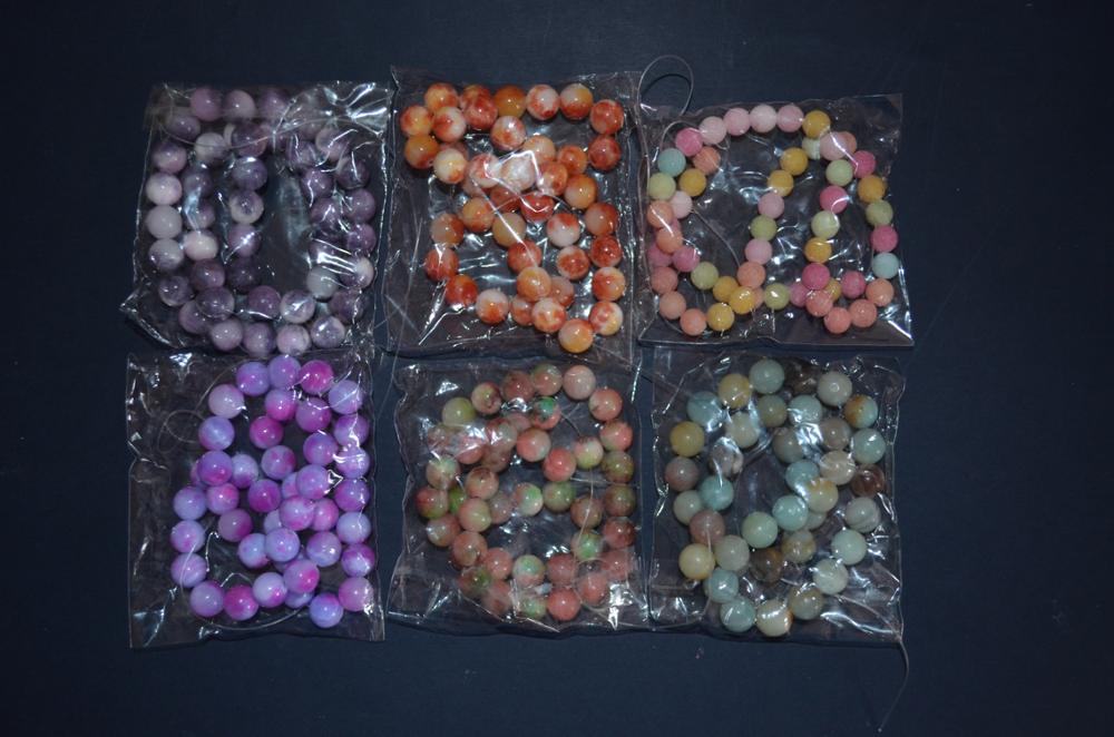 Free Shipping  6 8 10mm Natural Stone Beads Bracelet Round Bosi Jade Stone Purple color for jewelry Making
