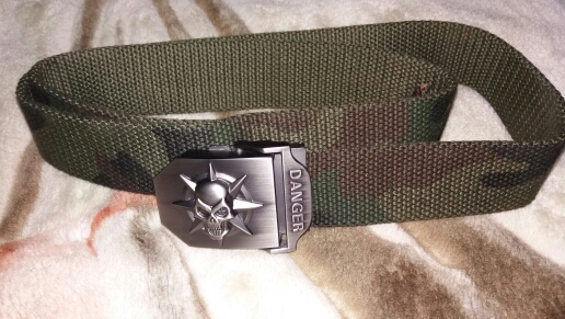 Fashion men's Canvas belt skull Metal tactics woven belt canvas belt Casual pants Cool wild gift for men belts Skull large size