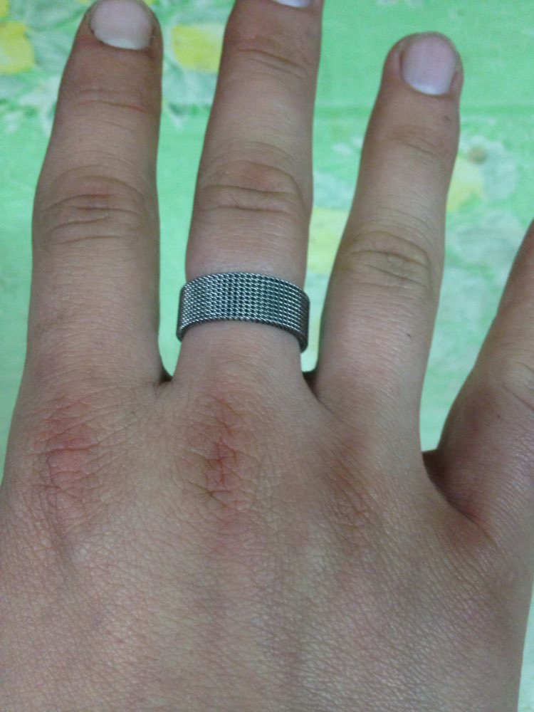 HOT SALE High Quality Metal Silver Black Soft Titanium Alloy Reticular Exquisite Steel Male Ring for Men Gift