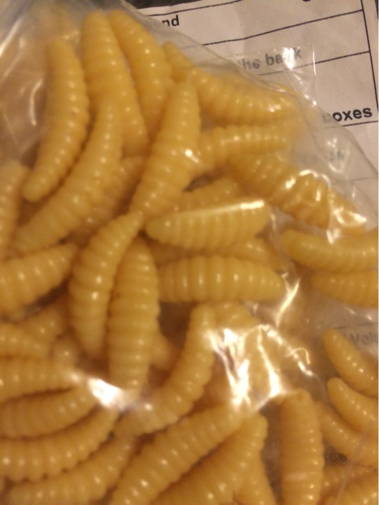 Anmuka Brand Promotion!! HOT SELL!! 50PCS 2cm 0.3g maggot Grub Soft Lure Baits smell Worms Glow Shrimps Fishing Lures 21001-50