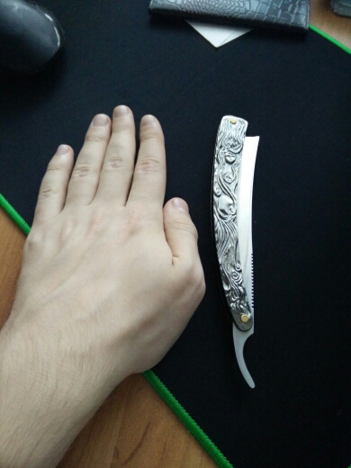 Vintage Aluminum Straight Edge Stainless Steel Shaper Barber Razor Folding Shaving Knife Free Shipping