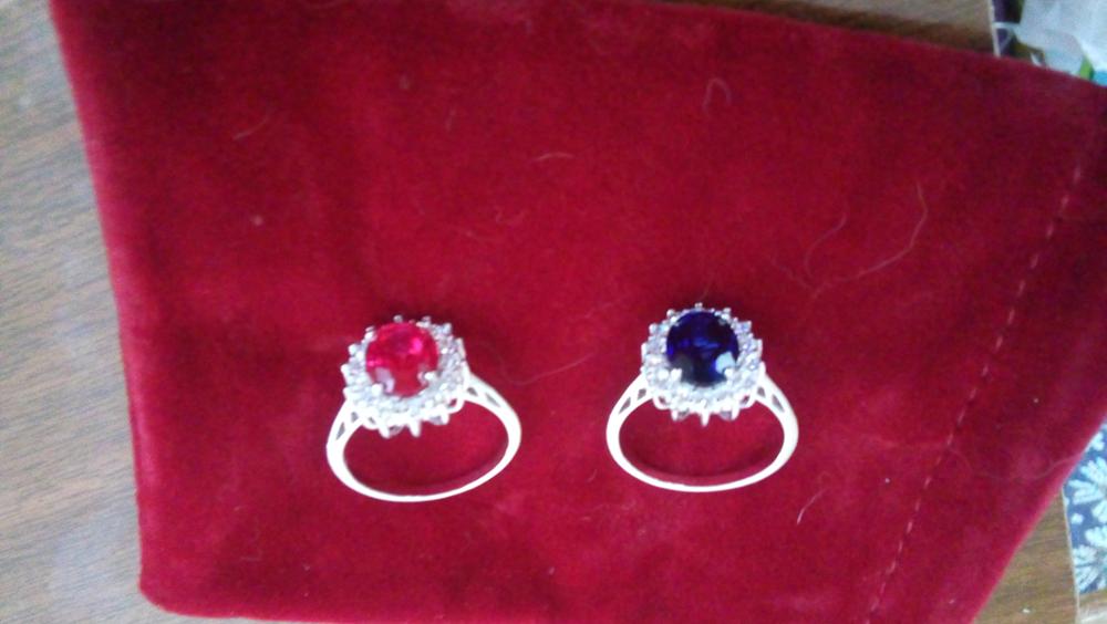 JewelryPalace Princess Diana William Kate Middleton's 3.2ct Created Red Ruby Engagement 925 Sterling Silver Ring Jewelry Gift