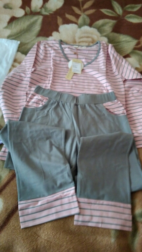 Qianxiu Brand Pajamas Cotton Stripes Sleepwear Long sleeve lounge wear O-neck Women Pajama Set