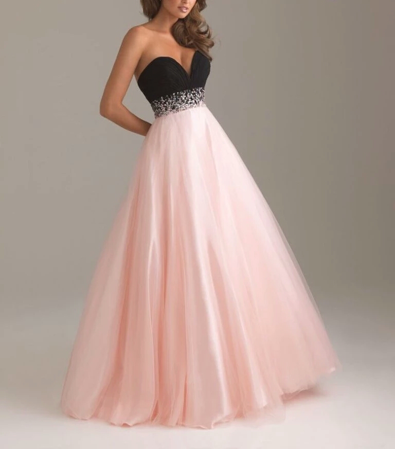 New Design Sexy Long Prom Gown Vestidos Sweetheart Beading Crystal Tulle Evening Gown A Line Formal Evening Dresses 2017 OL3356