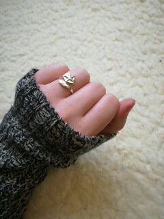 Fashion Fox's Head Ring Cute Animal Open Fox Ring for Women Party Gift Simple Lovely Ring Fox Wedding Gifts  R017