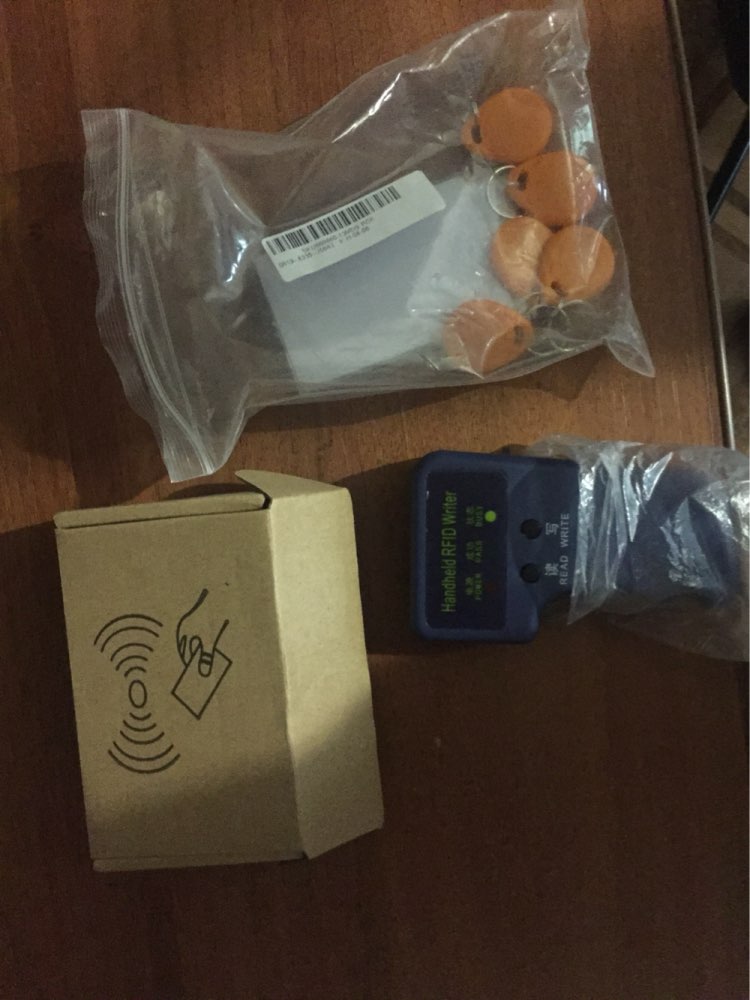 RFID Handheld 125KHz EM4100 ID Card Copier Writer Duplicator with 6 Writable Tags + 6 Writable Cards 