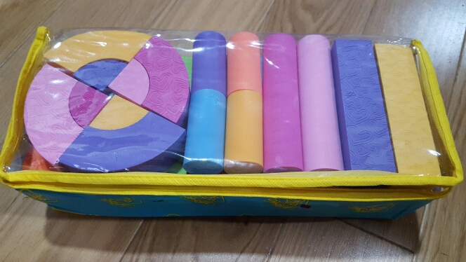 Hot Selling EVA Safe Children Building Brick Block Foam Construction Soft Toy Kid Zip Case 50 pcs Kids Intelligence Exercise