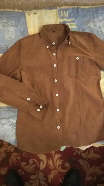 Free Shipping 2016 Mens Dress Shirts Corduroy Casual Slim Fit Brand Long Sleeve Shirts Pure Color Cotton Shirt 16 Color Size:5XL