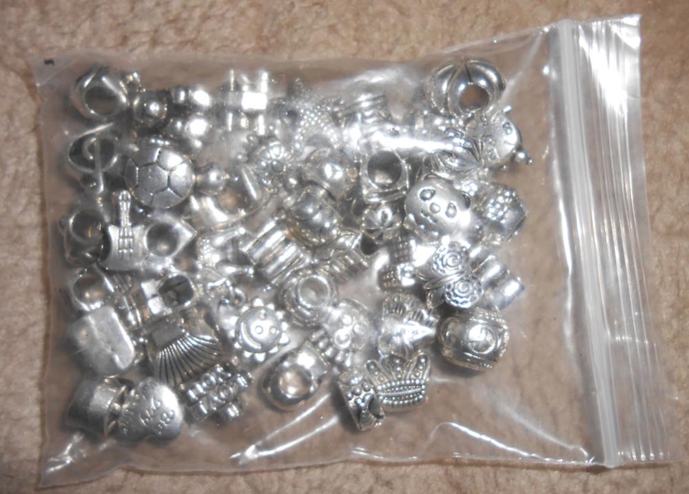 Mix Colors Metal Silver Plated Big Hole Loose Beads charm For DIY Jewelry Bracelet For European Bracelets