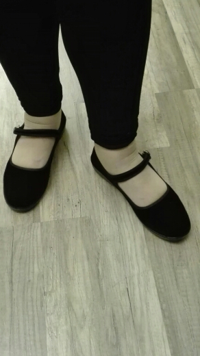 Woman in black Mary Jane shoes flat comfortable etiquette / free shipping in spring and autumn with suede buckle shoes for women