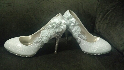 High Heels 10CM Wedding Bridal Evening Party Cinderella Shoes Women'S Pumps Fake Crystal Rose Flower 2016 New Fashion Shoes