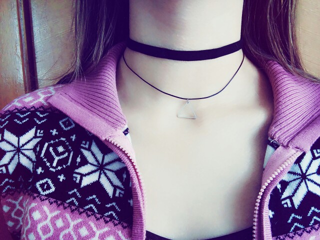 N757 Multilayer Chokers Necklaces For Women Triangle Geometric Pendant Necklace Collares Fashion Jewelry Bijoux Colar 2016