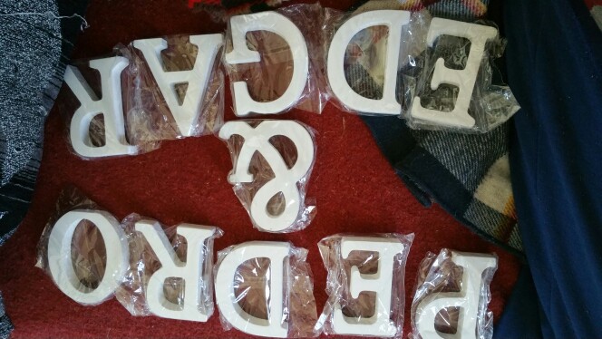 Home Decor Decoration thick Wood Wooden White Letters Alphabet Wedding Birthday 8cmX1.2cm