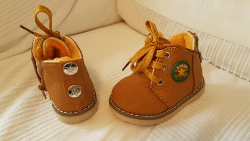 2016 new children's snow boots warm shoes for boys and girls thick cotton-padded ace-up boots comfort baby shoes Size 21-30
