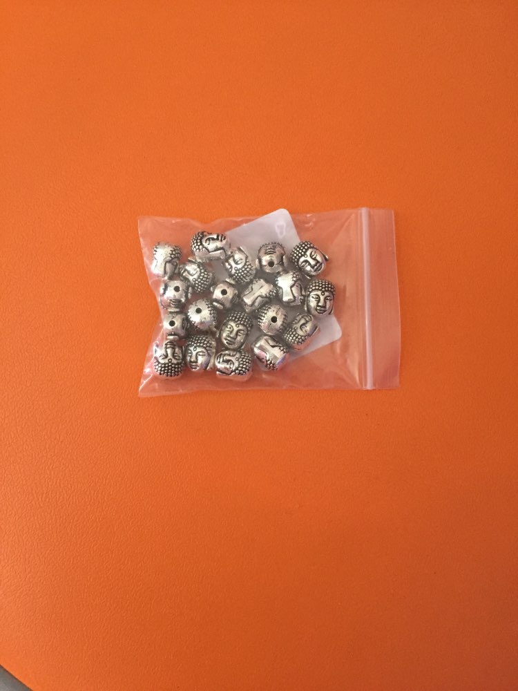 20pcs/lot Metal Charms for Jewelry Making Sliver Golden Tibetan Silver Buddha Head Spacer Beads 10x8mm