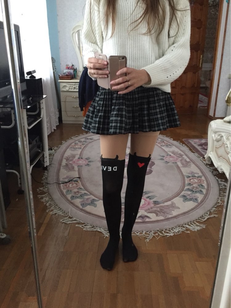 New Fashion Women Nylon Cute Cat Totoro Knee High Tights 16 Styles Tattoo Stockings Girls Sexy Pantyhose Over Knee Stockings