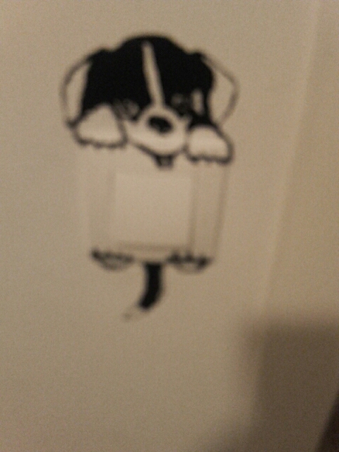 DIY Funny Cute Cat Dog Switch Stickers Wall Stickers Home Decoration Bedroom Parlor Decoration