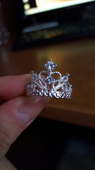christmas Gift silver plated vintage jewelry aliancas casamento austrian crystal crown rings for women