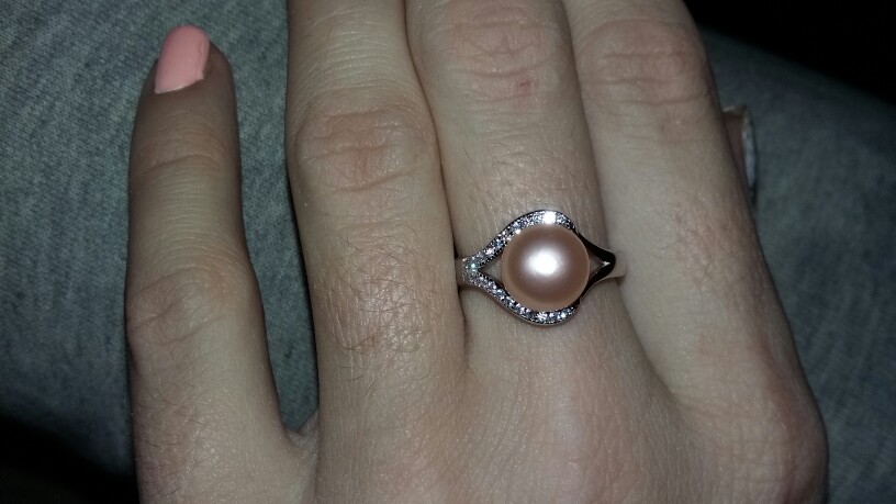 FENASY 9-10mm Pearl rings for women ,white fashion Natural Freshwater Pearl s925 Silver ring Geometric wedding ring PEARL