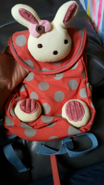 2015 NEW top quality anti-lost baby kids cute 3d rabbit dot backpack, girls child schoolbags kindergarten Toys bag snack pack