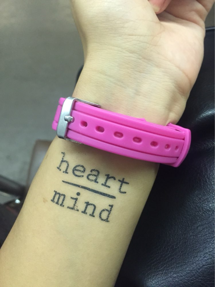 HC1113 Waterproof Temporary Tattoo Stickers Courage Fear Heart Mind Letters Design Water Transfer Tattoo Harajuku Fake Tattoo