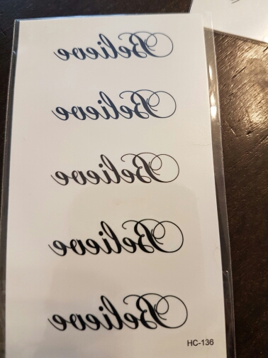 HC1136 Sexy Tattoo Stickers Body Art Harajuku Fake Tattoo Waterproof Temporary Tattoo Stickers Men Women Letter Believe Design