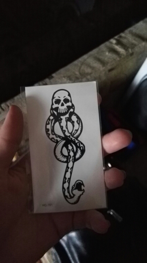 RC2210 Water Transfer Temporary Tattoo Sticker Vintage Chest Designs Halloween horror Black Snake Tattoo Body Art Tattoo Sticker