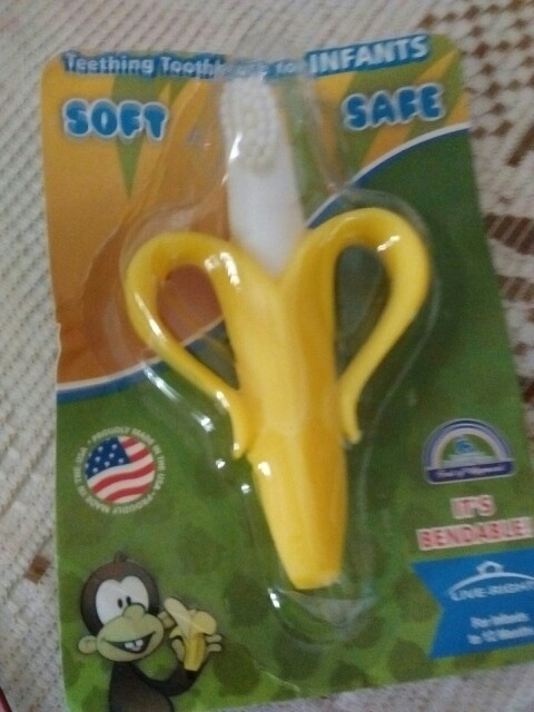 2016 Hot Sale Orange Safety Eco-friendly Banana Baby Teether Teething Silicone Toothbrush Without BPA  With Real Box