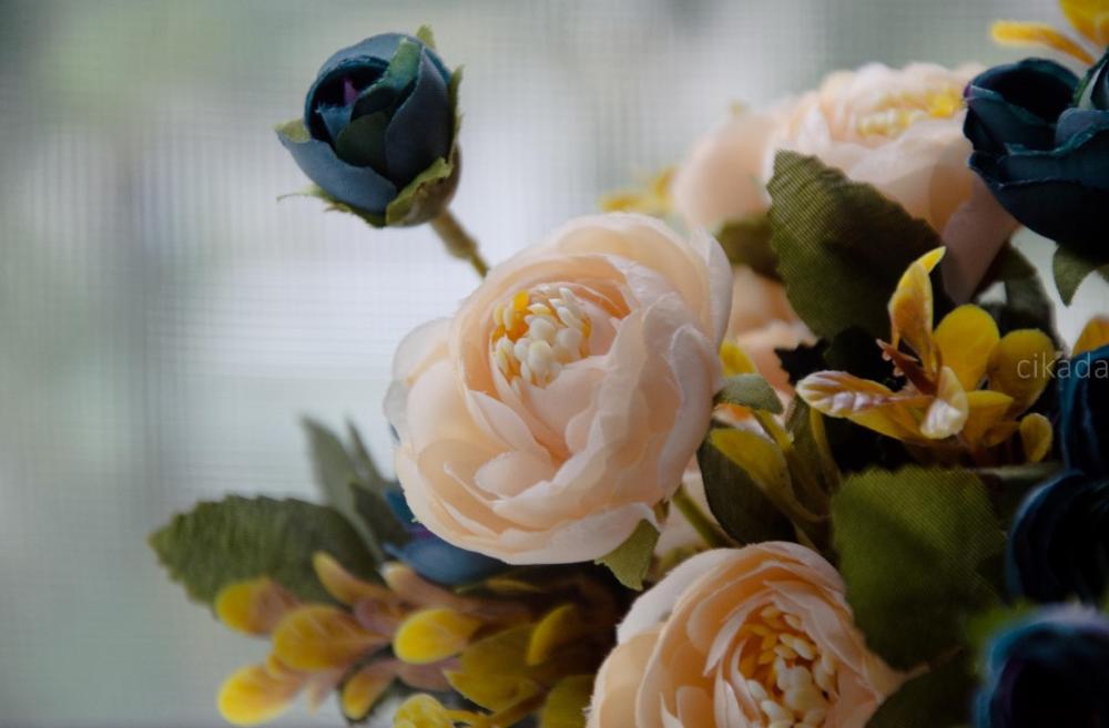 New Year Hot Vivid 6 Branches Autumn Artificial Fake Peony Flower Home Room Bridal Hydrangea Decor Real Touch Free Shipping
