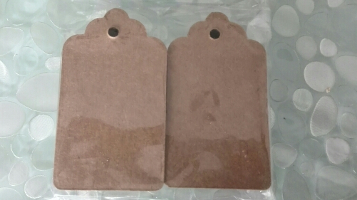 50pcs/lot Newest Brown Kraft Paper Tags Lace Scallop Head Label Luggage Wedding Note DIY Blank price Hang tag Kraft Gift