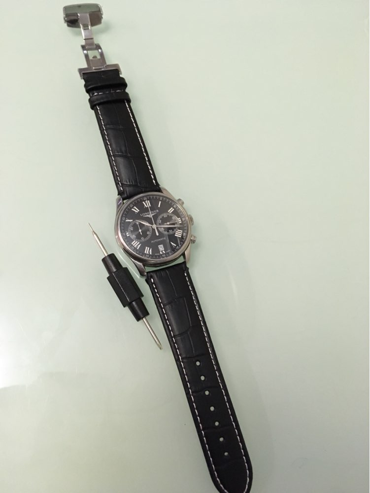 16mm 18mm 19mm 20mm 21mm 22mm 24mm Mens Watch band Black Genuine Leather Watch Strap Butterfly Deployment Clasp