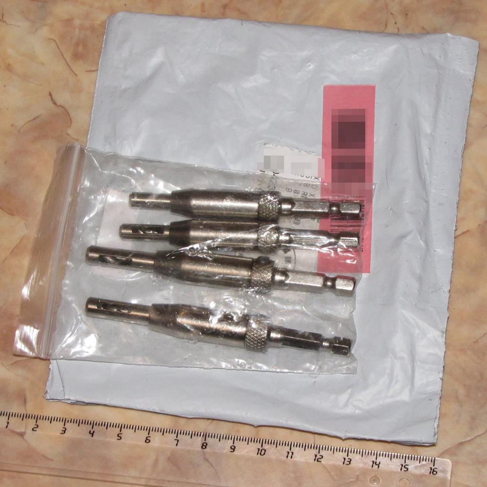 4 pcs HSS Self Centering Hinge Drill Bits Set Door Cabinet 5/64" 7/64" 9/64" 11/64"