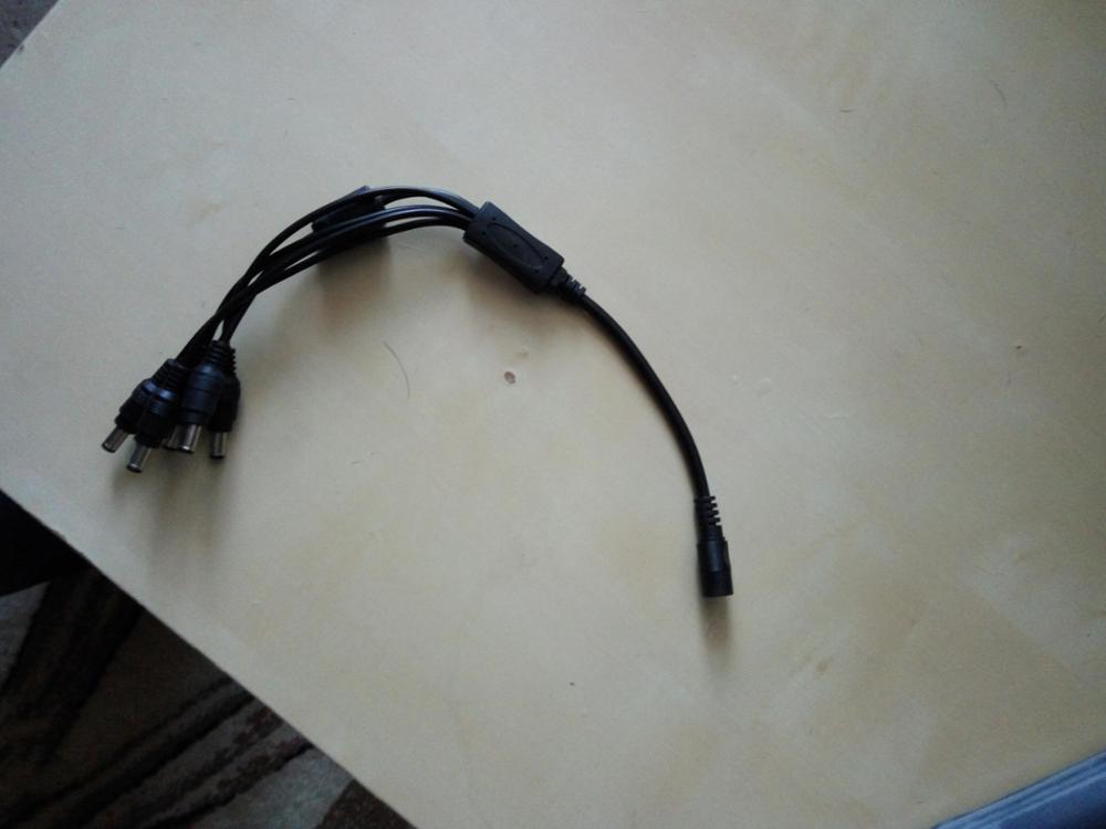 DC 1 to 5 Power Splitter Cable For CCTV Camera 1 Female to 5 Male Cord 1.3ft video cctv accessories