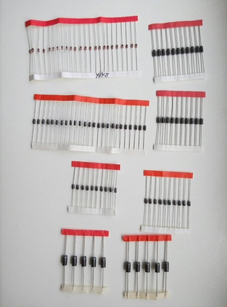 86063 1N4148 1N4007 1N5819 1N5399 1N5408 1N5822 FR107 FR207,8values=100pcs,Electronic Components Package,Diode Assorted Kit