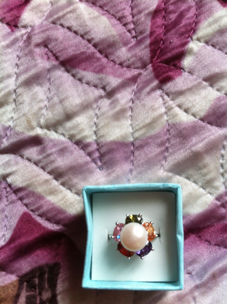 HENGSHENG Colorful Flower Wedding Rings High Quality 925 Sterling Silver Jewelry Natural Big Pearl Adjustable Rings For Women