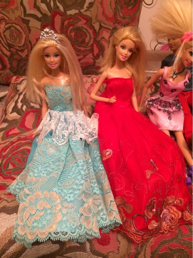 15items=5 Wedding Dress Princess Gown+5 shoes+5accessories  Dress Clothes Gown For Barbie doll