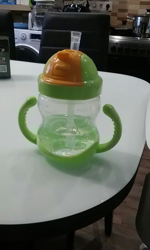 280ML infant Baby Feeding Bottle silica gel Nursing Bottle Feeding water bottle kids Straw Cup Drinking Sippy Cups With handles 