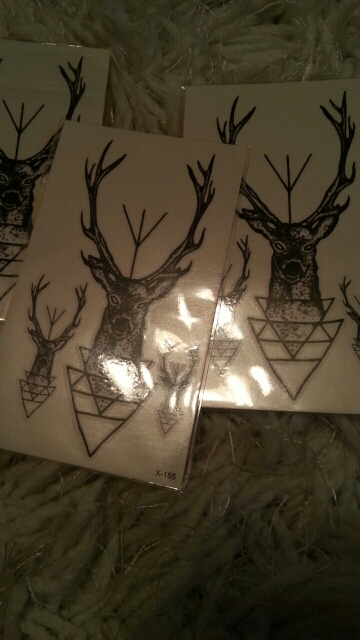 Waterproof Temporary Tattoo Sticker elk head deer tattoo bucks horn antlers Water Transfer fake tattoo flash tattoo for men girl