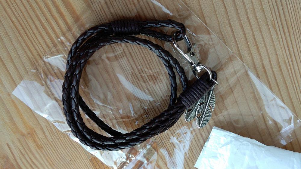 LOW0172LB Fashion Jewelry PU Leather Charm Friendship Bracelets & Bangles Feather Accessories Wedding Men Jewelry Free Shipping