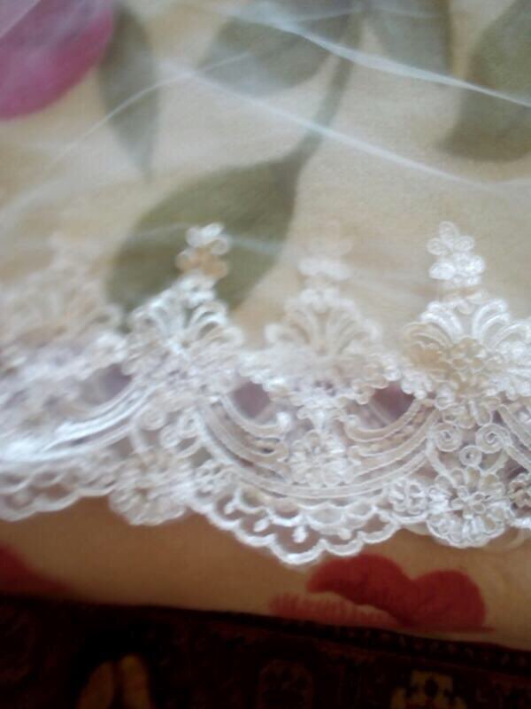 Real Photos 2017 3M White/Ivory Beautiful Cathedral Length Lace Edge Wedding Bridal Veil With Comb Wedding Accessories MD3084