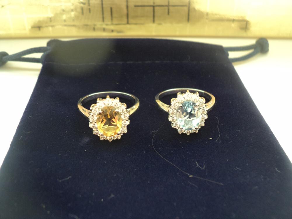 JewelryPalace Kate Princess Diana 1.8ct Natural Citrine Engagement Halo Ring 925 Sterling Silver Ring for Women Fine Jewelry