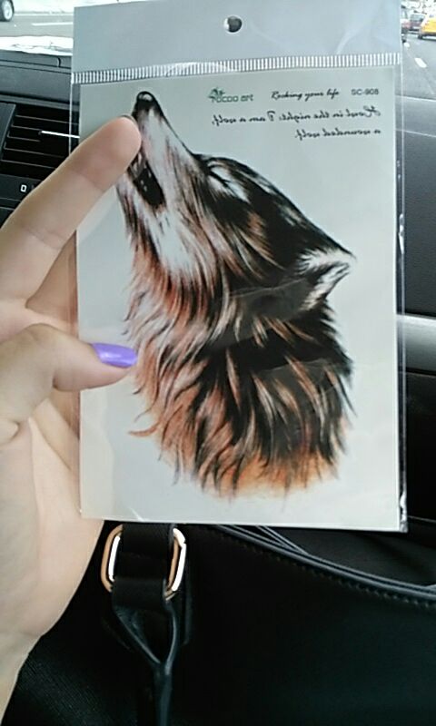 individuality waterproof temporary tattoos for men and women Wolf roar design large arm tattoo sticker Free Shipping SC2908