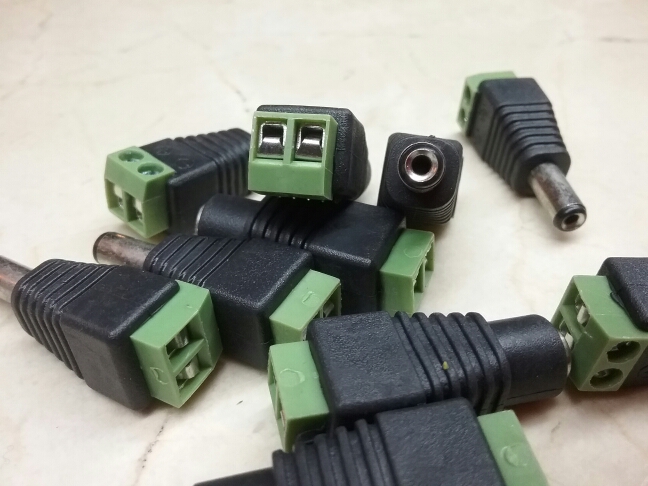 SZS Hot 10 Pcs CCTV Cameras 2.1mm x 5.5mm Female Male DC Power Plug Adapter