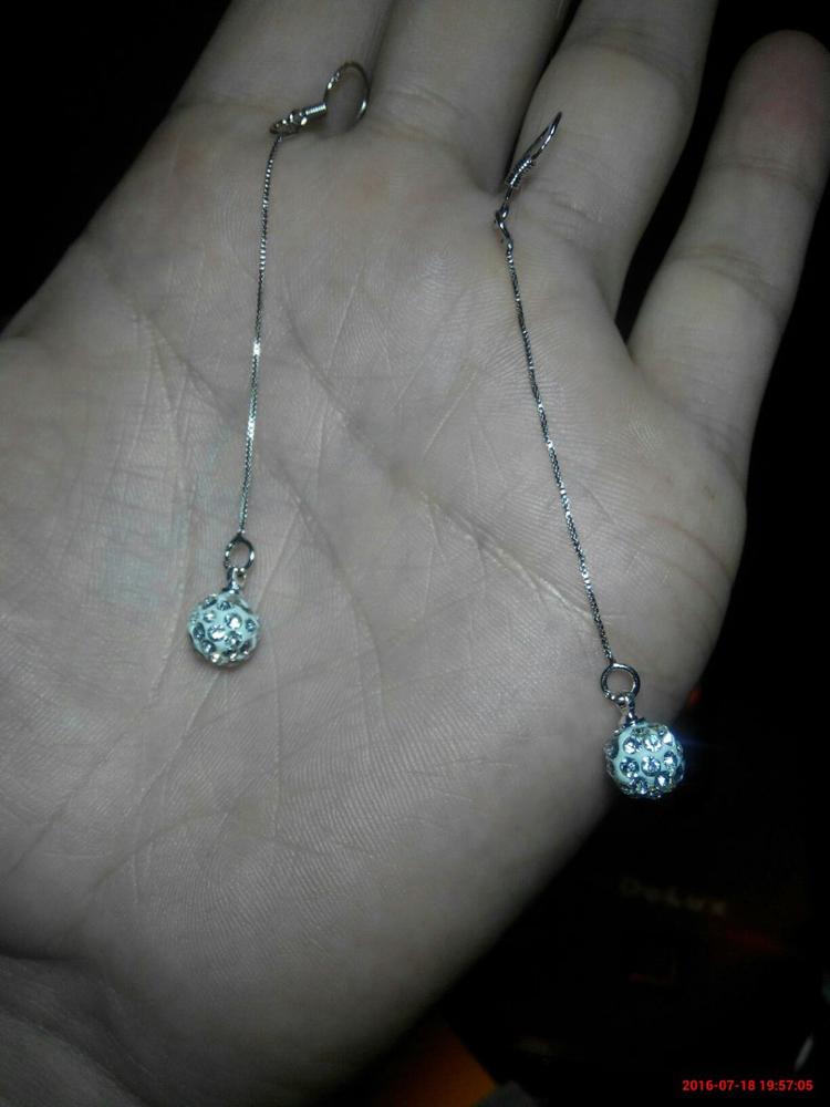 Trendy Vintage Long Earrings For Women Silver Hook Crystal Round Drop Dangle Earrings