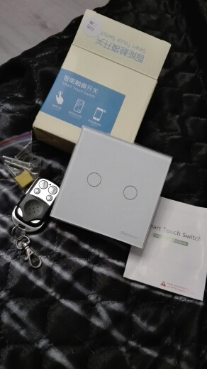 EU/UK Standard SESOO Remote Control Switches 2 Gang 1 Way,Crystal Glass Switch Panel,Remote Wall Touch Switch+LED Indicator