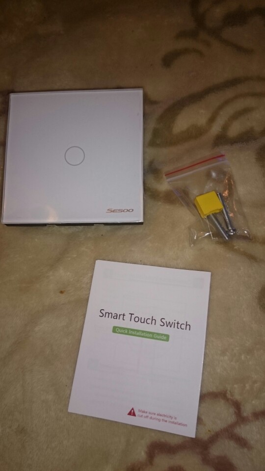 EU/UK Standard SESOO Touch Switch 1 Gang 1 Way,Wall Light Touch Screen Switch,Crystal Glass Switch Panel