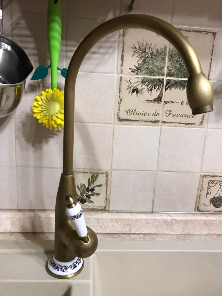 Free shipping new style antique brass finish faucet kitchen sink basin faucets mixer tap with ceramic hot and cold  AST4116F