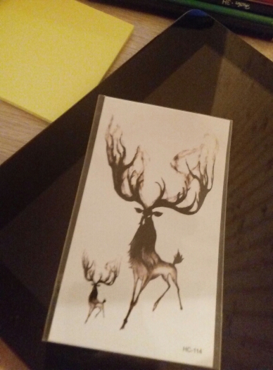 Waterproof Temporary Tattoo Sticker 10.5*6 cm moose deer bucks tattoo elk Water Transfer Fake Tattoo Flash tattoos for men girl