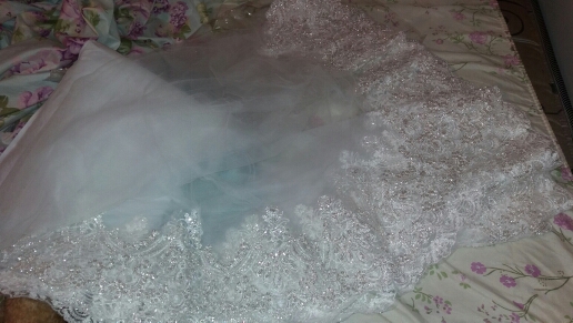 Real Photos 2015 White/Ivory Wedding Veil 3M With Comb Lace Beads Mantilla Bridal Veil Wedding Accessories Veu De Noiva MD47