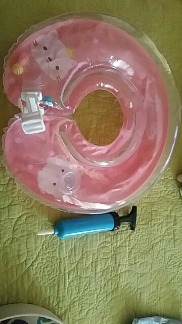 Baby Neck Float Swimming Newborn Baby Swimming Neck Ring with Pump Gift  Mattress Cartoon Pool Swim ring for 0-24month Baby